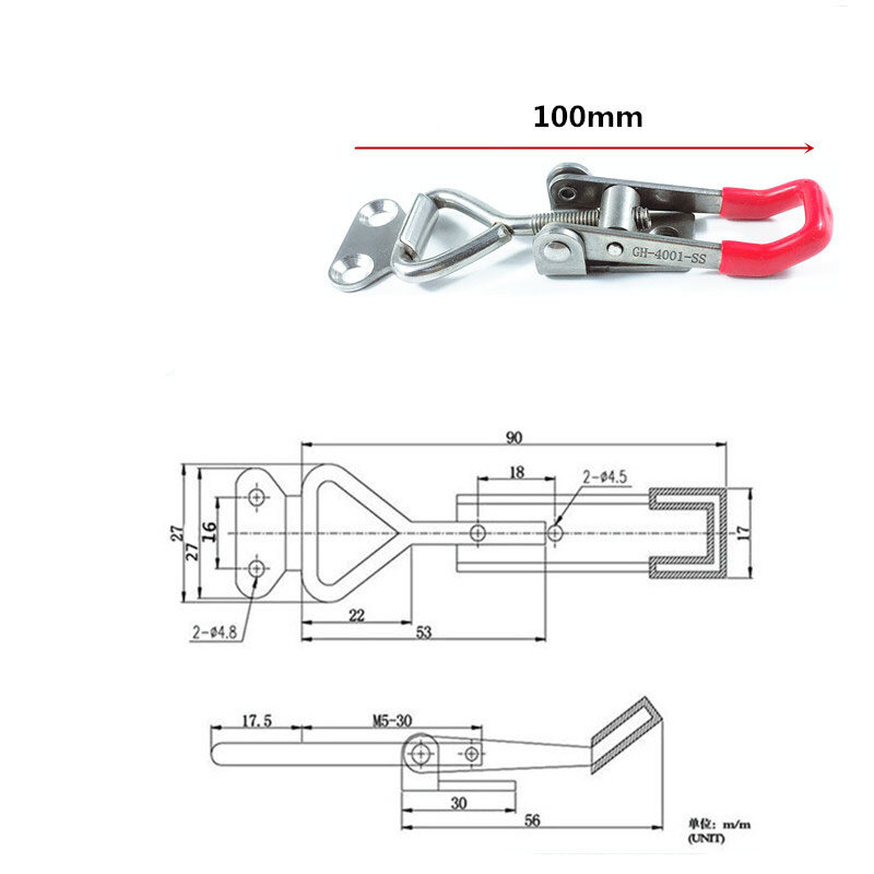 198Lbs 90Kg Anti-Slip Push Pull Toggle Clamp Gereedschap/Quick Release Clamp Verstelbare Toolbox Case Metal Toggle klink Catch Sluiting