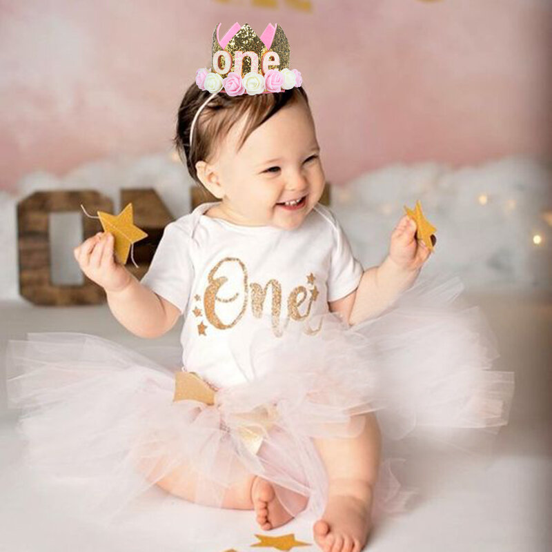Diadema de corona divertida para bebé, sombrero de fiesta de cumpleaños para niña de 1, 2 y 3 años, de feliz cumpleaños decoración de fiesta, 1 piezas