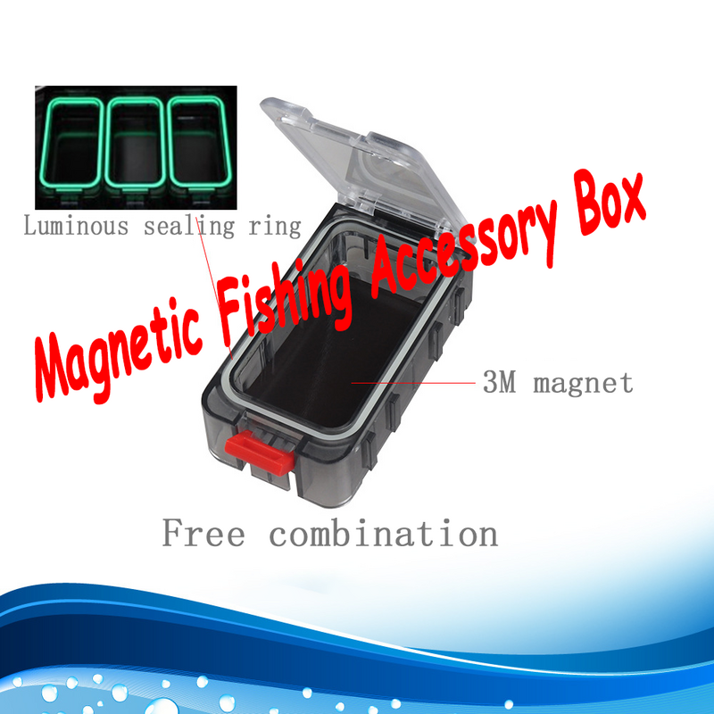 صندوق تخزين خطاف صيد مغناطيسي ، مقاوم للماء ، صندوق معالجة قابل للفصل ، إكسسوارات صيد ، 2 *