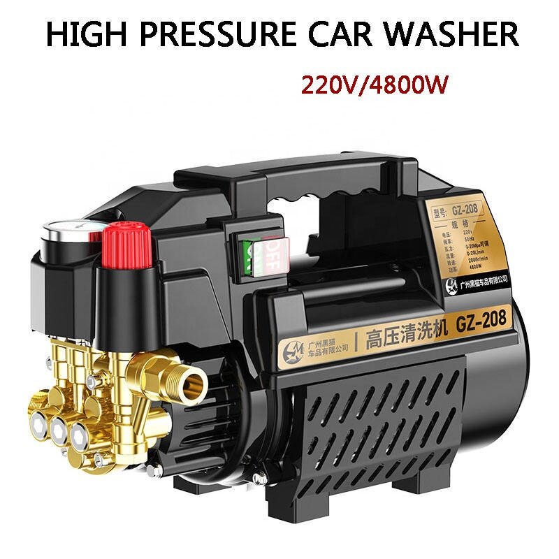 Limpiador de alta presión para coche, PISTOLA DE PULVERIZACIÓN automática, inalámbrica, bomba de agua, lavadora, 4800W, 220V