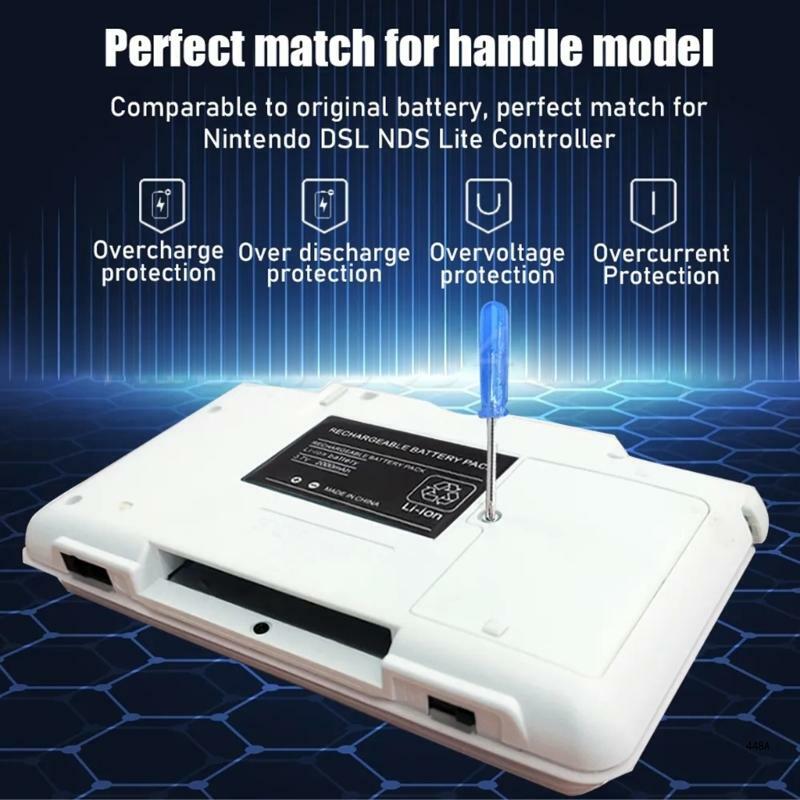 Game Machine Battery Pack for NDS-Lite NDSL Console Replacement Rechargeable Battery with Screwdriver Gaming Accessories