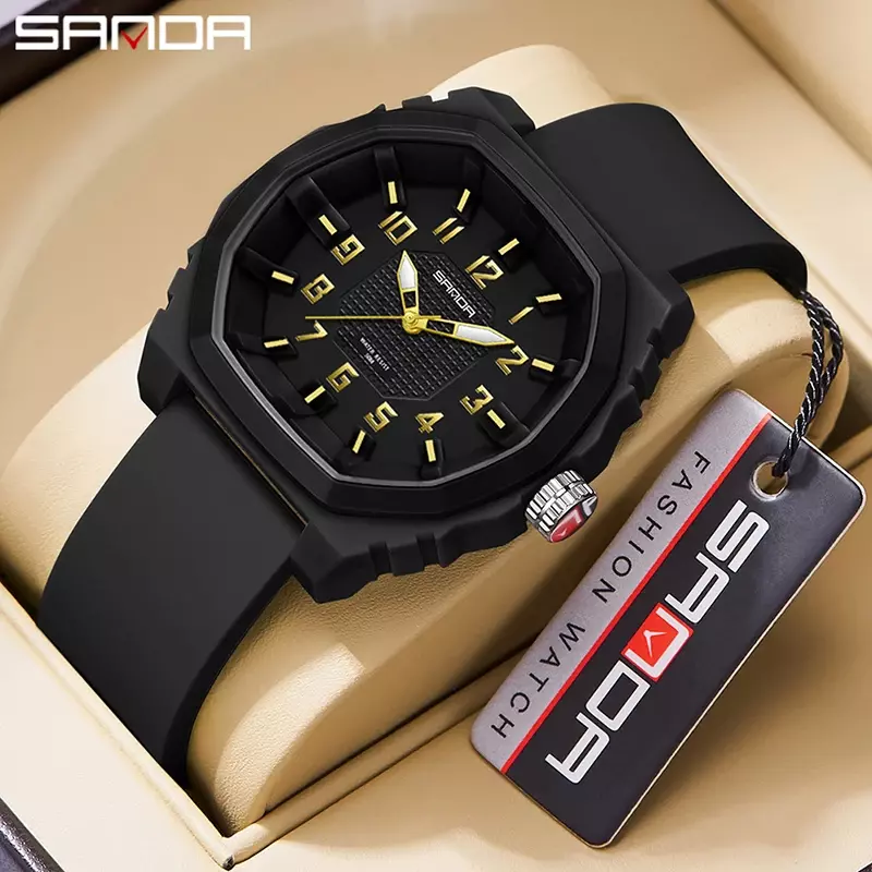 2023 Sanda 3236 часы популярные простые цифровые кварцевые часы модные Универсальные водонепроницаемые электронные детские часы