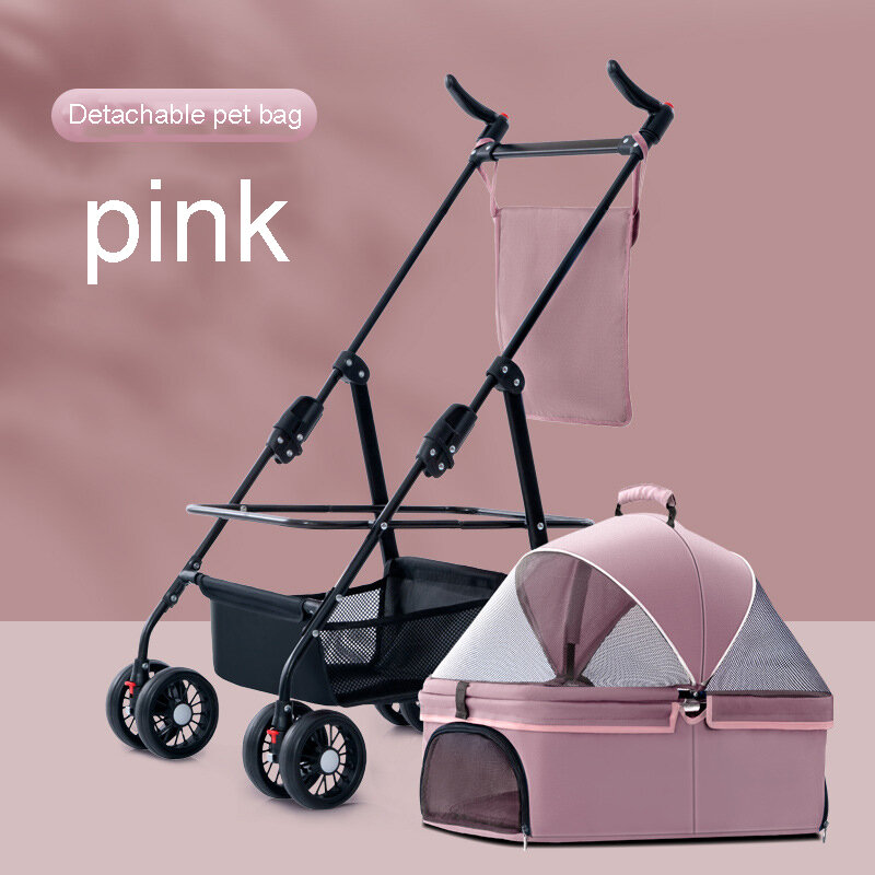 Pet Light Separable Fold Stroller, Kitty, Dog, Car Seat, Poodle, Baby Cart, Small Animals, Go Out, Small Pet Acessórios