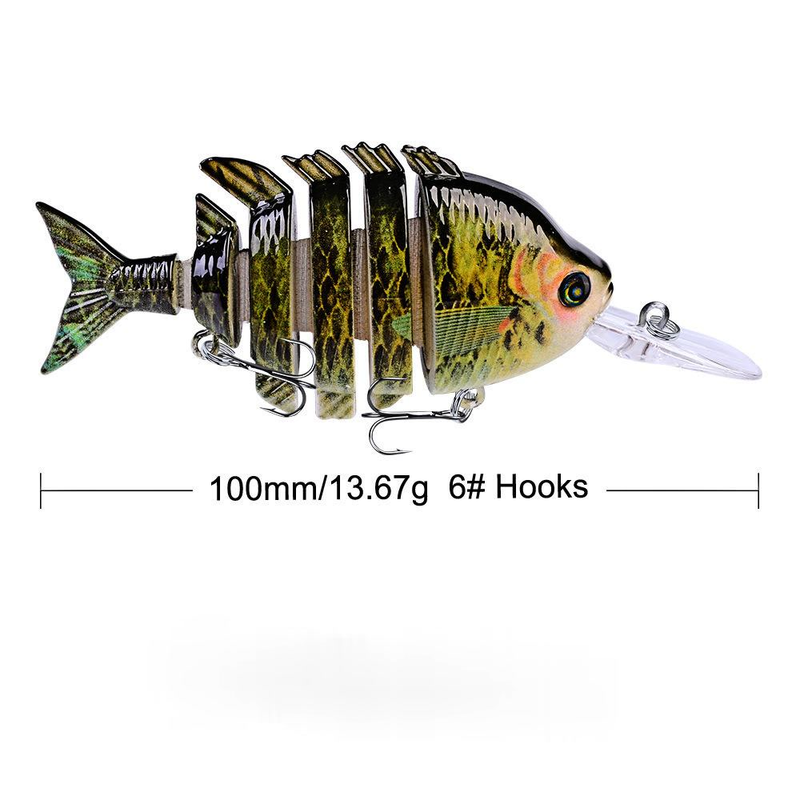 New Wobbler Fishing Lure 10cm 14g Bionic 3D Eyes Multi-sezione pesca artificiale Hard Bait Swimbait accessori per pesci in plastica