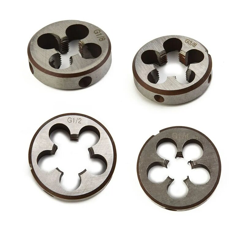 New High Duty Pipe Thread Round Dies BSP 1/8 1/4 3/8 1/2 3/4 HSS High Speed Steel For Home Or Professional Right Hand Thread Die