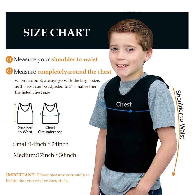 Sensory Deep Pressure Vest for Kids Comfort Compression Vest for Autism Hyperactivity Mood Processing Disorders Breathable