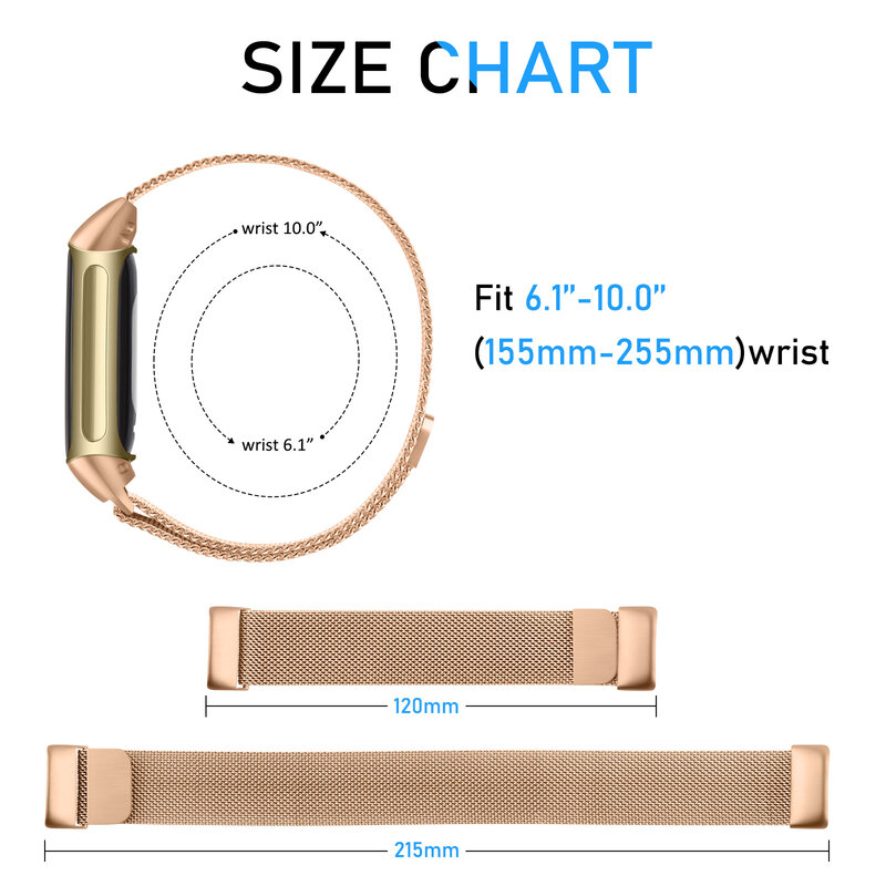 Voor Fitbit Lading 5 Band Metalen Magnetische Horloge Band Voor Fitbit Lading 5 Band Polsband Horlogeband Strap Vervanging Accessoire