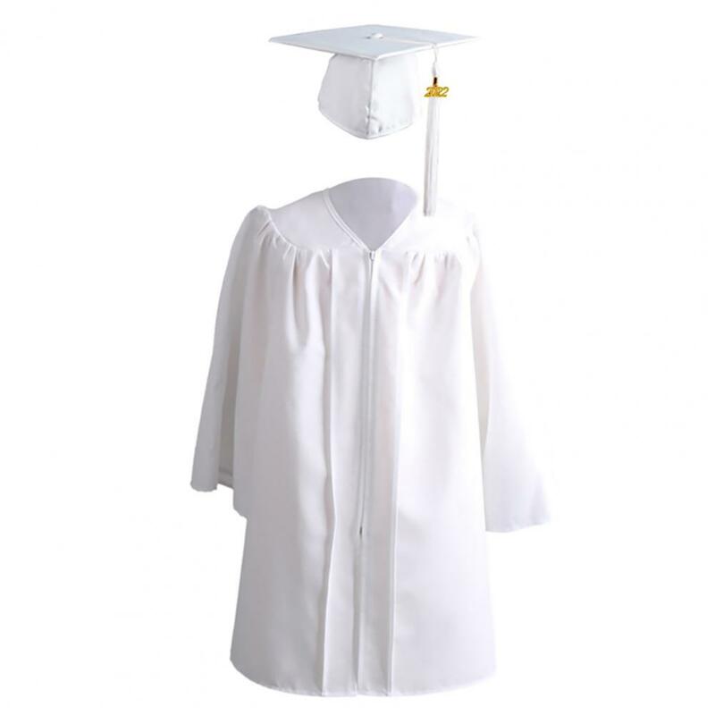 Vestido de formatura solto com zíper para crianças, boné escolar, uniforme de formatura, 2 pçs/set, 2022