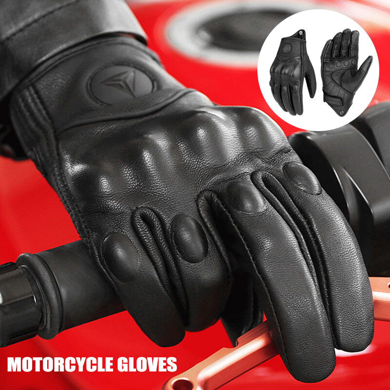 Rękawice skórzane rękawice motocyklowe mężczyźni kobieta ekran dotykowy oddychające Moto wyścigi konna ochrona na motocykl biegów rękawice motocrossowe