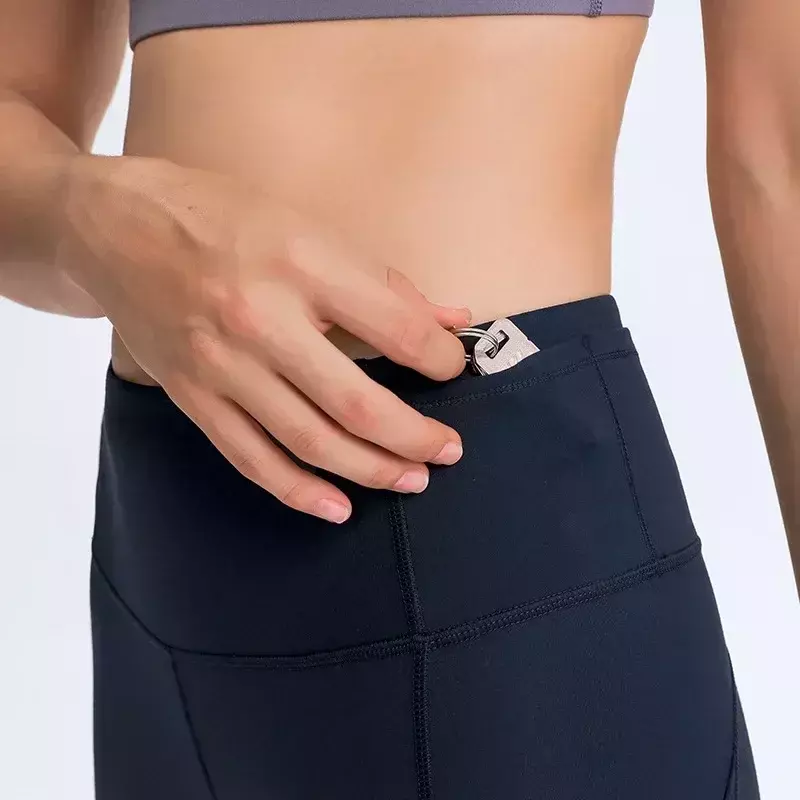 Lemon Women Fast Free Yoga Pants High Waist Elasticity Multi-pocket Workout Sports Leggings Casual Ankle Banded GymTrousers
