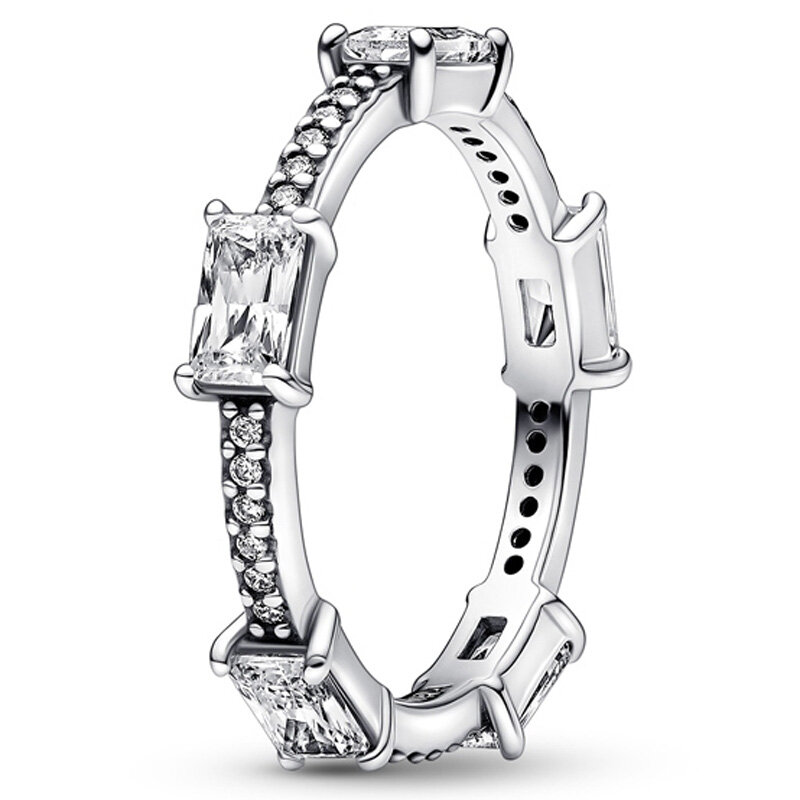 Оригинальное серебряное кольцо вечности в виде короны со звездами