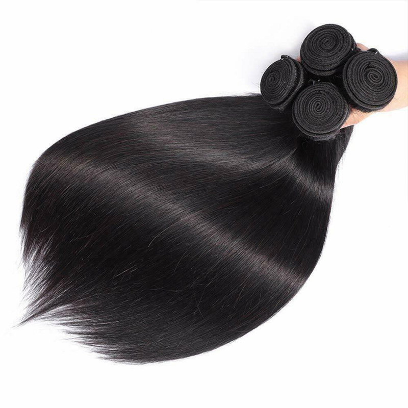Brazilian Straight Hair Weave Bundle para Mulheres, Virgin Hair Bundle, 100% Extensão de Cabelo Humano, Alta Qualidade, 100g por PC, 3 PCs, 4 PCs