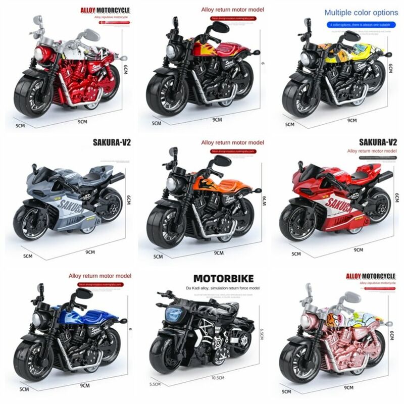Pull Back Motorcycle Action Figures, Mini Modelo, Liga, Simulação Moto, Locomotiva, Carro, Pullback
