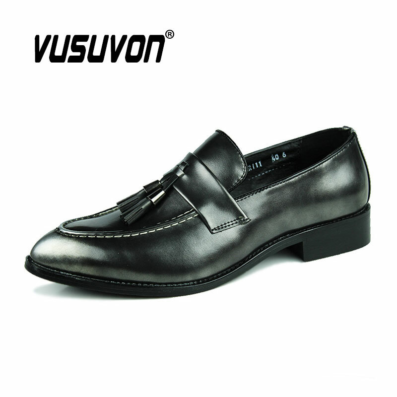 Męskie buty ze skóry dzielonej w rozmiarze 38-43 modne mokasyny z frędzlami klasyczne buty sportowe formalne chłopięce na co dzień