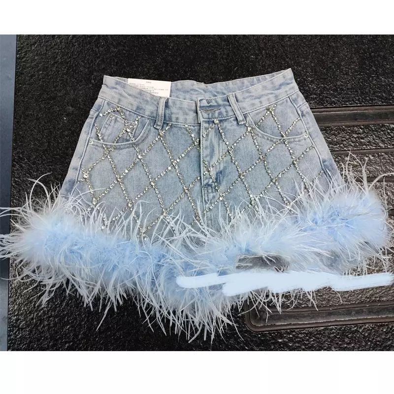 New Kpop Jazz Dance Clothes Nightclub Female Singer Stage Costumes Colorful Rhinestone Tops Feather Skirt Rave Outfits DWY7828