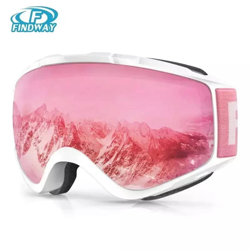 Findway-Gafas de esquí para adulto, lentes de doble capa, antiniebla, protección UV, diseño OTG sobre casco, Compatible para esquiar y snowboard