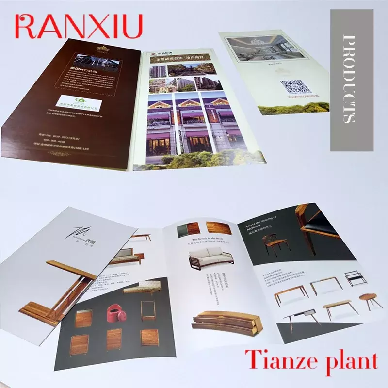 Custom Luxe Aangepaste Ontwerp Catalogus Afdrukken Opvouwbare Brochure Folder Flyer Handleiding Afdrukken