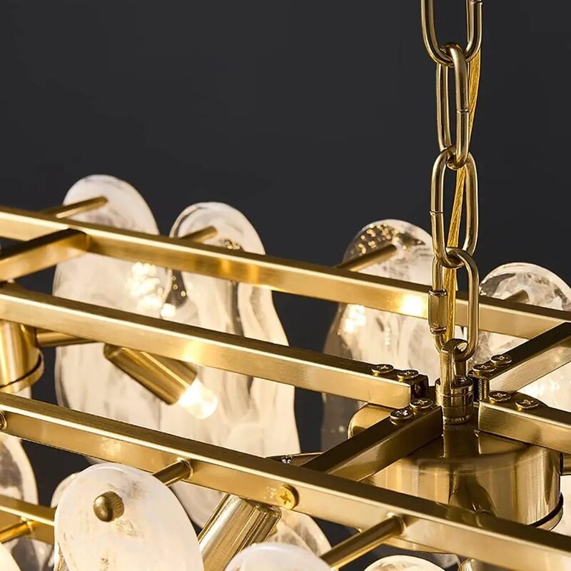 북유럽 럭셔리 펜던트 램프, 유리 금속 크리스탈 LED 샹들리에, 거실 식당 장식, 걸이식 천장 조명 고정장치