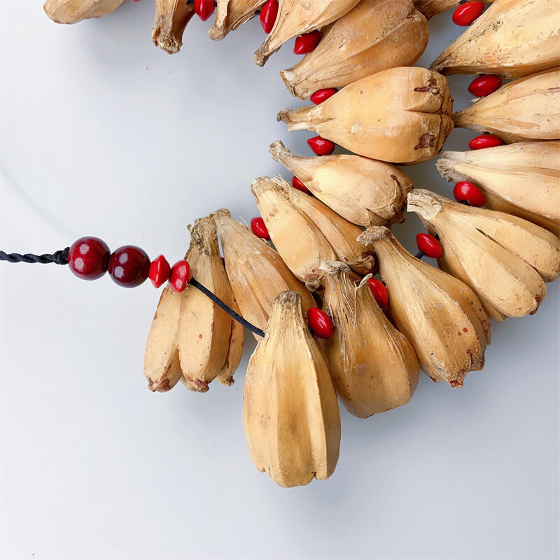 Ensemble boucles d'oreilles et collier Samoa Ula Fala pour dames, anus naturel plus foncé, fruits, occasion formelle, collier de cérémonie, vente en gros, 50 pièces