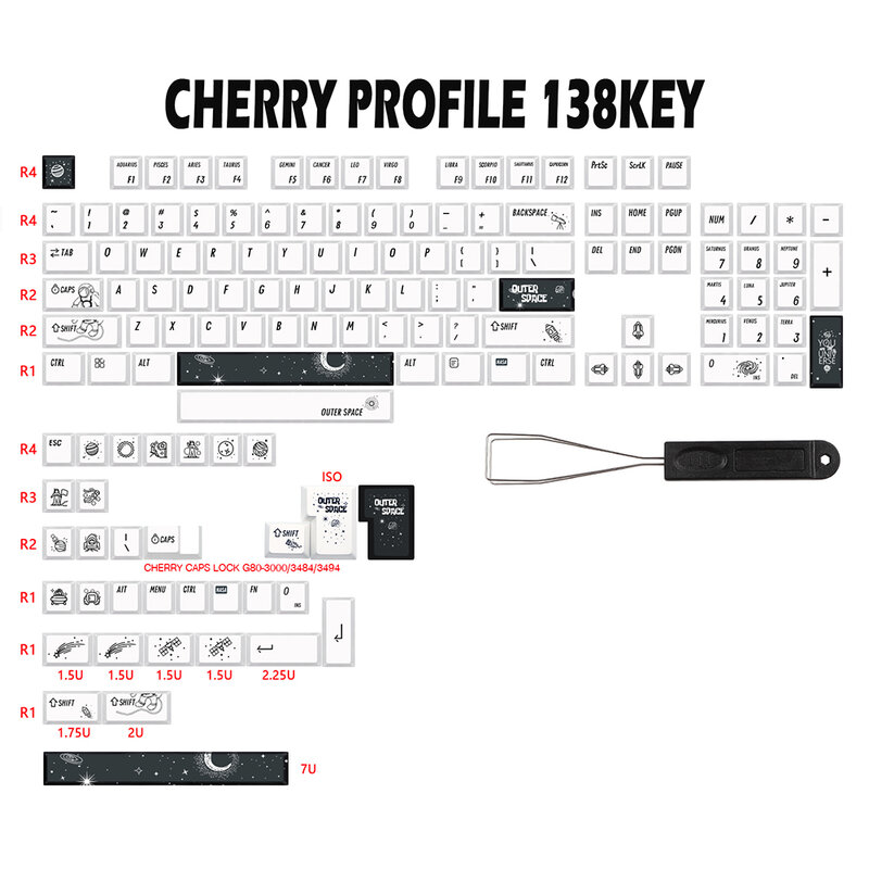 GMK-KEY Duitse Spanje Iso Buitenste Space Dye Sub Keycaps Dikke Pbt Cherry Profile Keycap Set Voor Qwertz Azerty Gmmk Mx Keyboa
