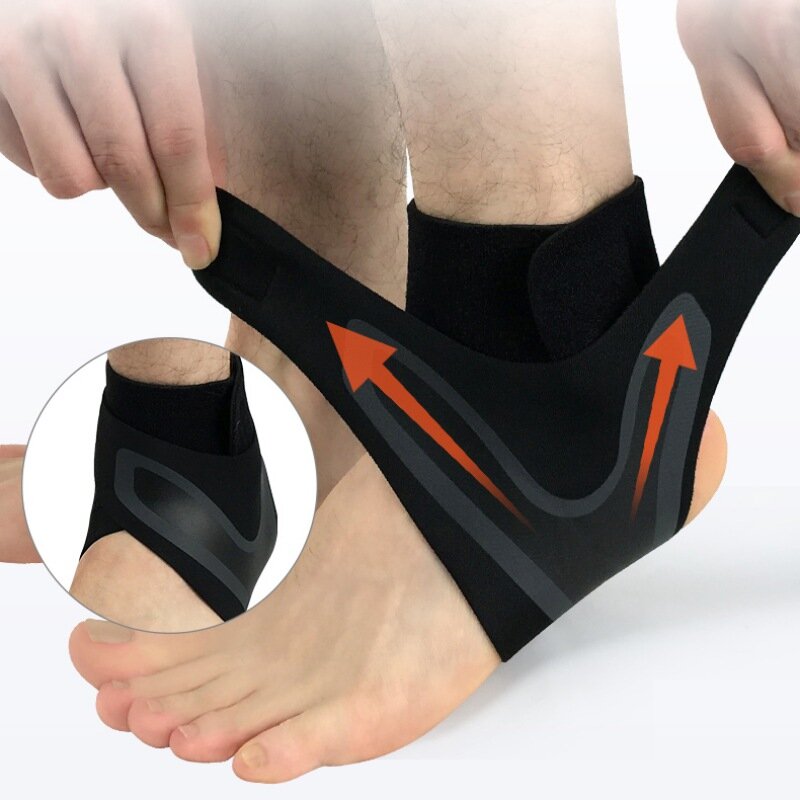Bantalan pendukung pergelangan kaki olahraga elastis pita pelindung perlindungan tinggi pita pelindung keselamatan lari basket kebugaran kaki perban bungkus lengan kaki