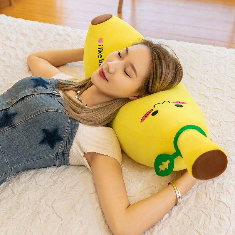 35/50cm imitação banana travesseiro boneca brinquedo de pelúcia adorável menina presente de aniversário das crianças
