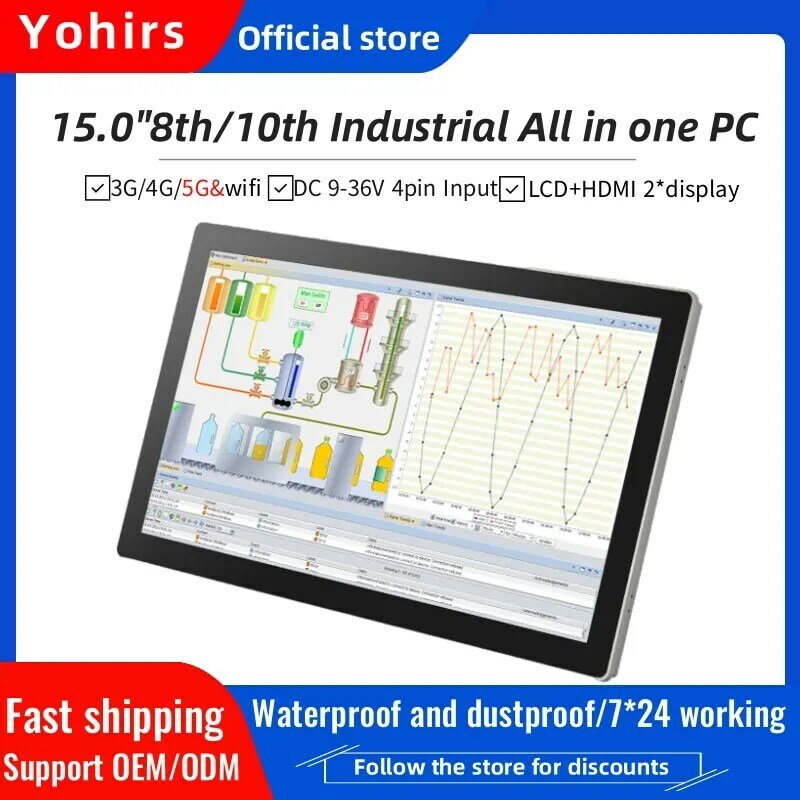 5G Network Portable Monitor Touch Screen 11th Gen Core i7 1165G7 Windows11 4G SIM Card Slot HDMI 1080P Panel Pc for Industry