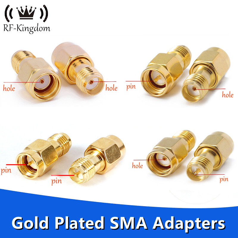 Adaptador de cable Coaxial RF RP SMA macho hembra a RP SMA macho hembra, conector, 2 uds./lote