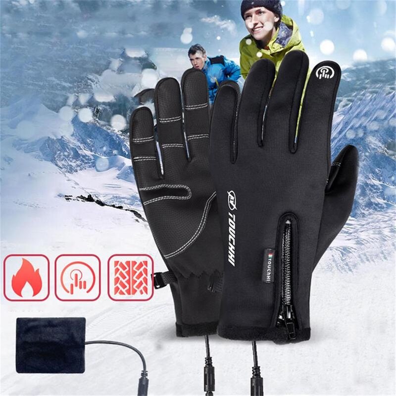1 para podgrzewane rękawice rowerowe elektryczne podgrzewane ogrzewacz dłoni Usb zimowe ciepłe rękawice do jazdy na rowerze na świeżym powietrzu motocykl narciarski Camping