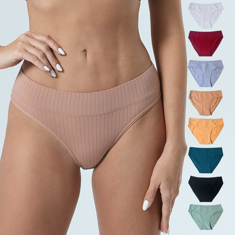 2 Pçs/set Mulheres Plus Size Seamless Algodão Calcinhas Daily Underwear Sexy Feminino Rib Cuecas Meninas Conforto Briefs Lingerie 835
