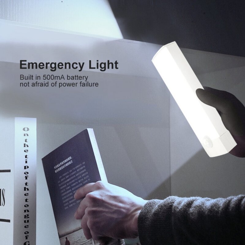 Lampa z czujnikiem ruchu bezprzewodowa lampka nocna LED typu C lampa z możliwością wielokrotnego ładowania szafka szafa lampa schodowa podświetlenie kuchni LED