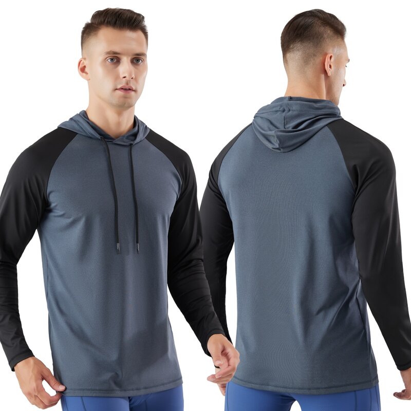 Men's Hoodie Basketball Training Sports Top Quick Drying Long Sleeve T-shirt Outdoor Running Pullover Fashion Casual Sportswear
