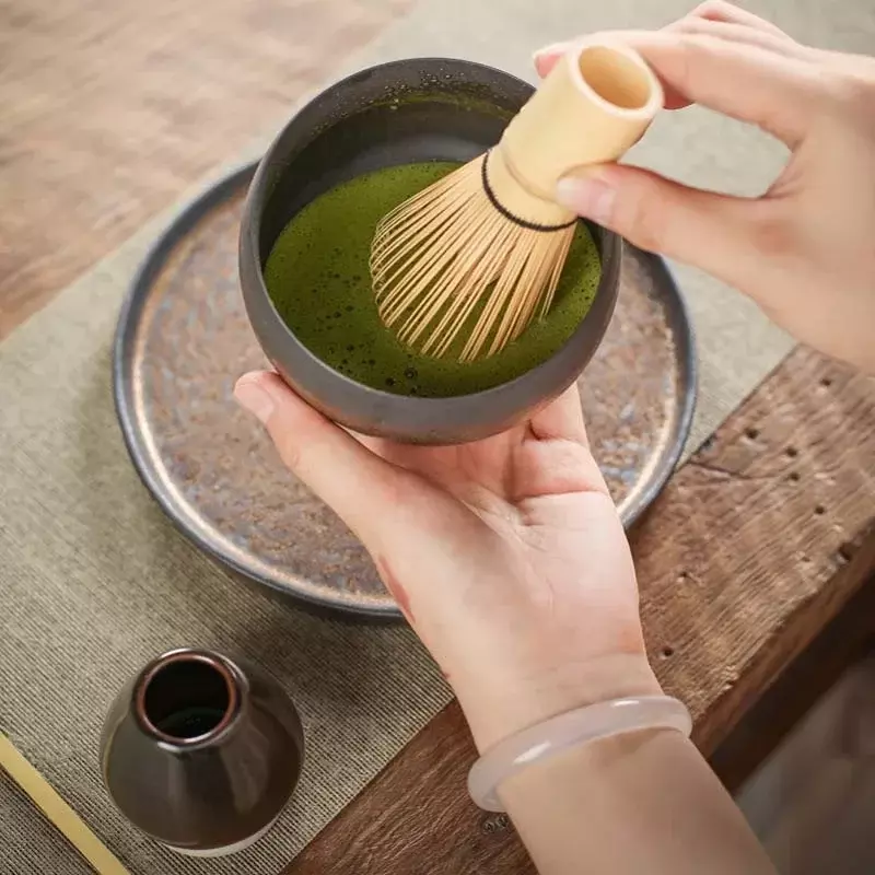 Pennello da tè Matcha Baiben Li Song Dynasty Tea ording BlenderTool ciotola Matcha supporto in bambù quadrante da tè pennelli per mescolare pennello di bambù