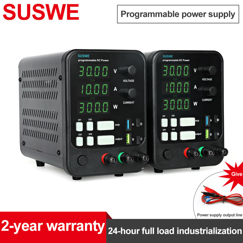 منظم جهد شاشة SUSWE ، مزود طاقة تيار مستمر 30 فولت ، 10 أمبير ، قابل للتعديل ، إمدادات طاقة مخبرية ، 60 فولت ، 60 فولت ، 60 فولت ، إصلاح V