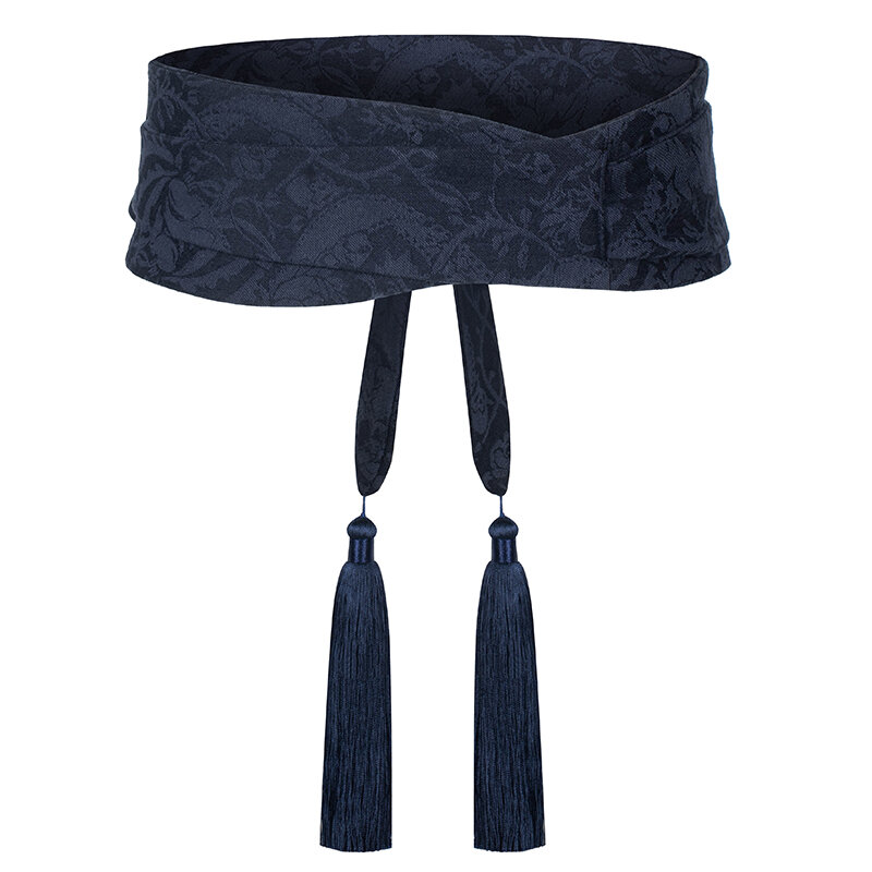 Retro roxo azul estilo chinês borla ajustável duplo círculo cintura selo simples all-match vestido decoração cintura universal