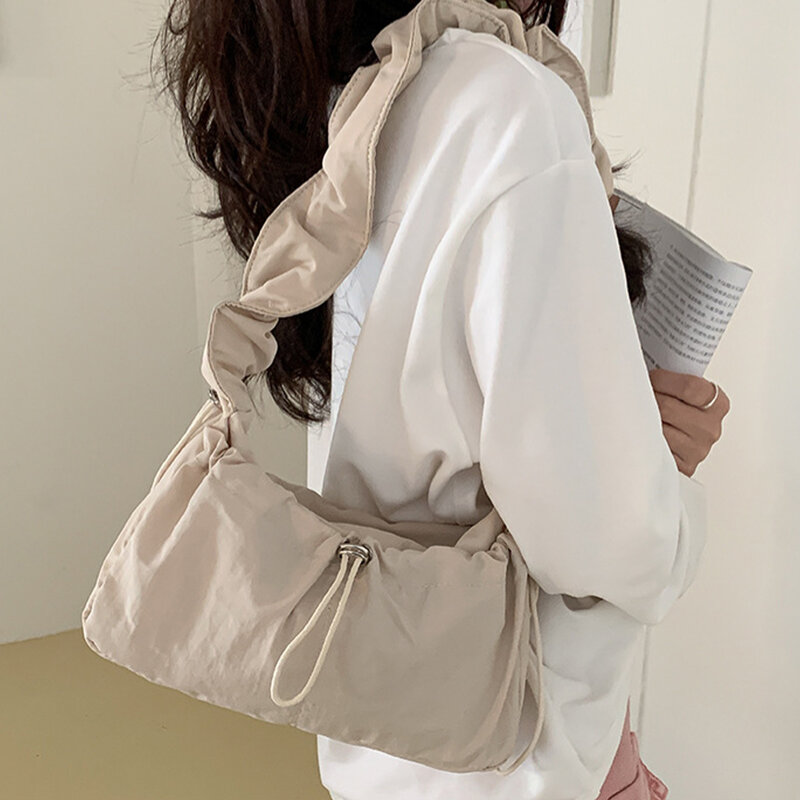 Eenvoudige Mode Opvouwbare Schoudertas Vintage Casual Designer Onderarm Crossbody Tas Vrouwen 2024 Nieuwe Luxe Hoogwaardige Handtassen