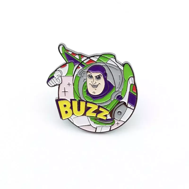 Disney Toy Story kreskówka Woody Buzz emaliowane szpilki broszka Anime klapa plecak kołnierz Jeans Accesorios odznaka biżuteria prezent
