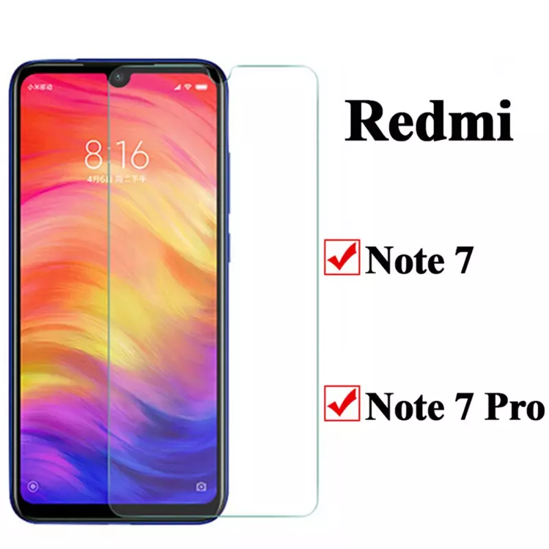 2Pcs Full Cover Protective Glass For Redmi Note7 7P 8 8P 8T 9 9P 9S Tempered Screen Protector For Redmi Note4 4X 5A 5 5P 6P