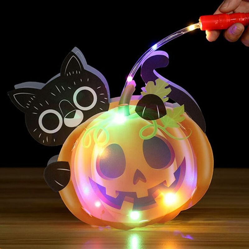 Luminous Halloween Pumpkin Lanterna, DIY Handmade Ghost Glowing Festival Lanterna, Party Prop