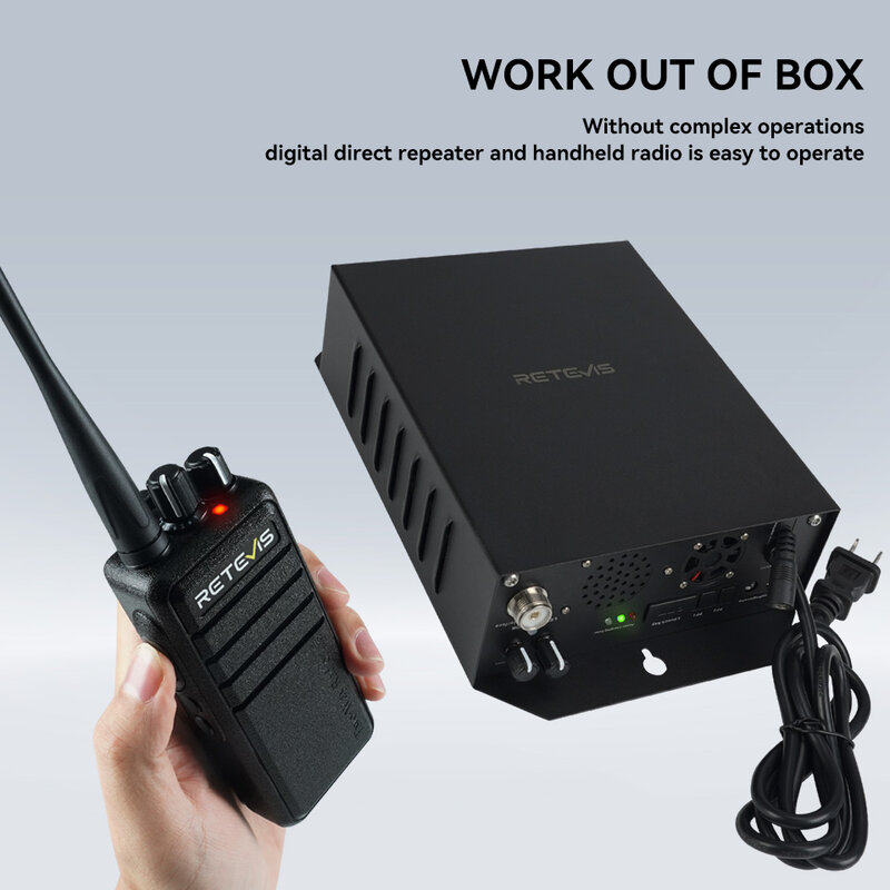 Retevis RB91 LORA Direct Frequency Digital Repeater With RB24 UHF Portable Radio Stations 5W Long Range Communication Solution