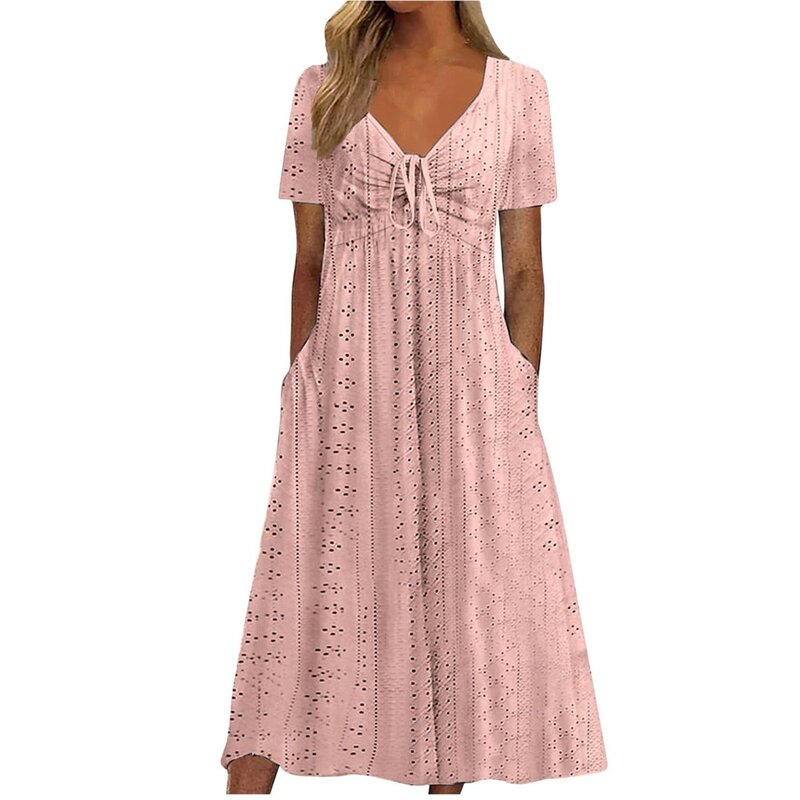 Женский летний Повседневный Сарафан, Модные свободные платья средней длины с цветочным рисунком и карманами, облегающее элегантное женское платье
