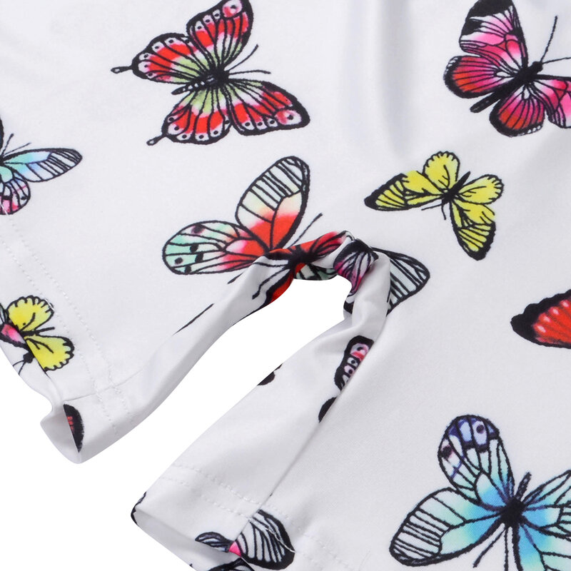 Женский Короткий комбинезон с открытыми плечами и принтом в виде бабочки