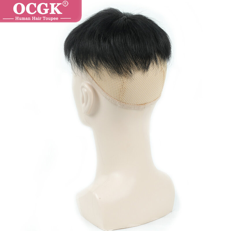 N002 Toupee męski System wymiany włosów protetyczna peruka do włosów z klipsami męskie kawałki podstawowy styl wykończona fryzura łatwa w noszeniu