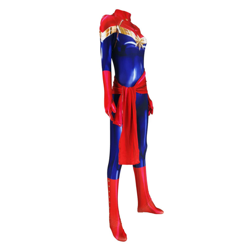 Captain Ms Carol Danvers Costume Cosplay Zentai tuta tuta supereroe tute di Halloween