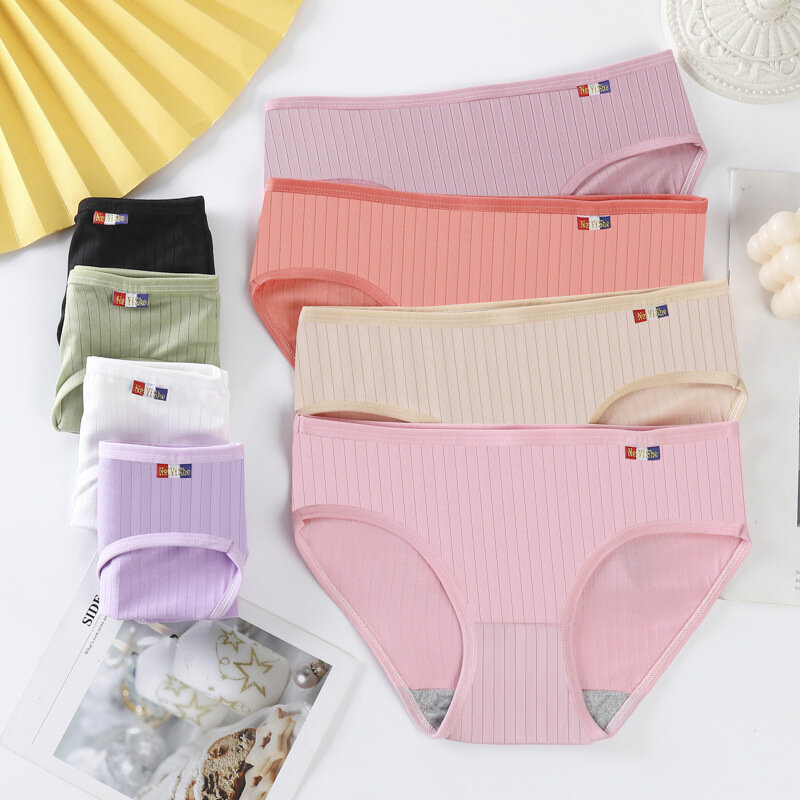 Panties for Young  Girl Underwear Cotton Breathable Soft Lingerie Female Briefs Girls Cute Solid Color Underpants