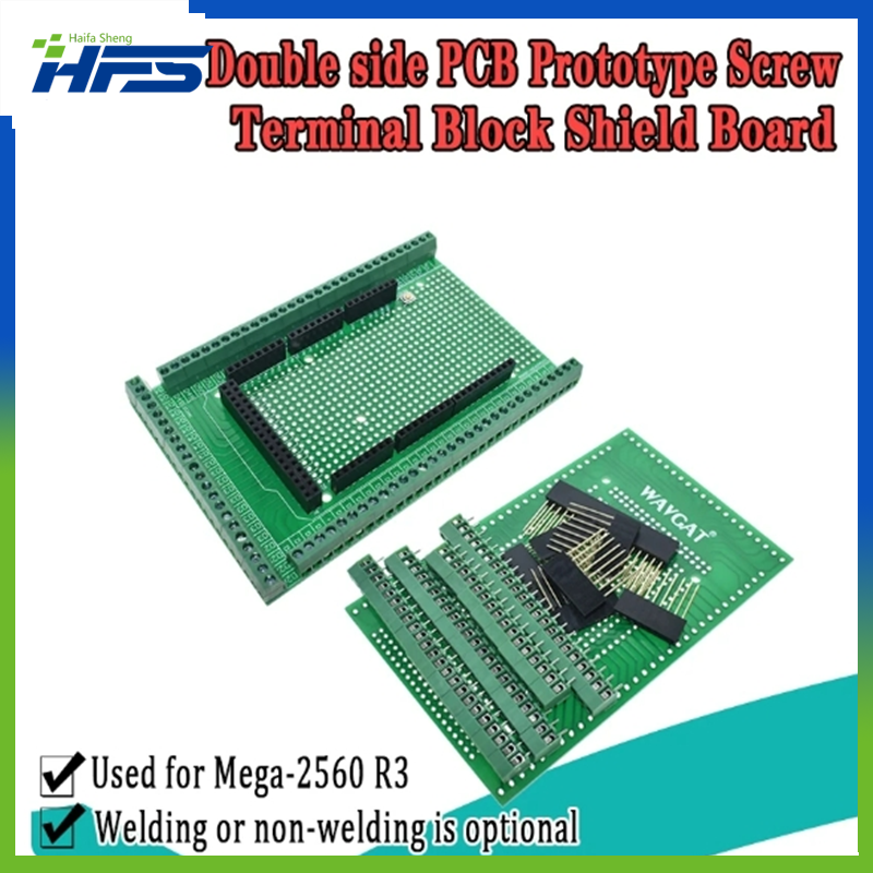 Kit papan pelindung blok Terminal sekrup prototipe PCB sisi ganda untuk MEGA-2560 Mega 2560 R3 Mega2560 R3