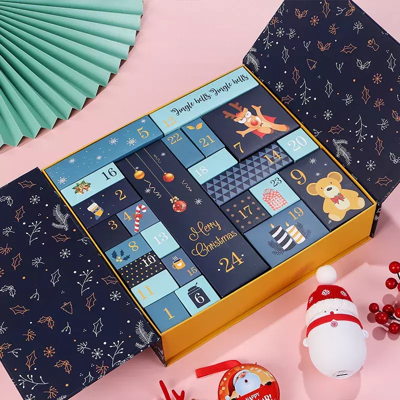 Customized productschristmas packaging gift box luxury custom lipstick storage make up Cosmetics Advent Calendar box with logo