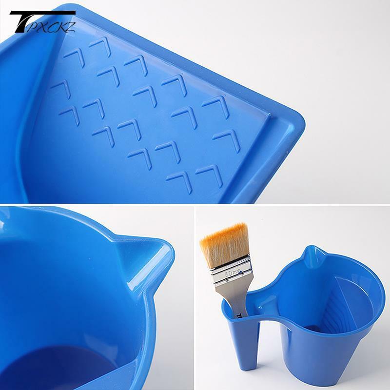 Pincel de bandeja de plástico azul segurando pintura copo, conveniente construção conjunto de ferramentas, material novo, 1pc