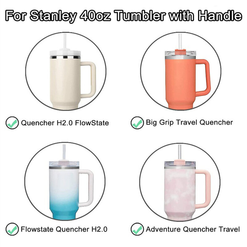 Replace Cup Cover Accessories Straw Lid for 40oz Stanleys Tumbler With Handle Mugs Cup Proof Splash Resistant 360° Rotate