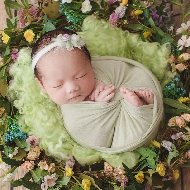 Recém-nascido Stretch Jersey Wrap, Posando Adereços para Fotografia, Photoshoot Camada, Acessórios do bebê, Algodão